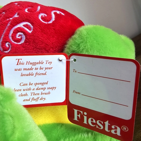 Rare Fiesta Toy Kiss Me Heart Frog Plush Stuffed Animal Valentine's Day Gift - Picture 7 of 14